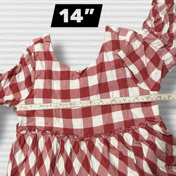 Matilda Jane Just Imagine Kassidy Plaid Twill Ruffle Dress Girls 10 Gingham Red - Picture 4 of 7